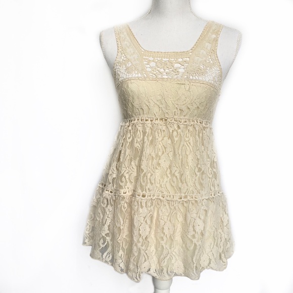 Ultra Pink Tops - Ultra Pink Lace Cream Tank